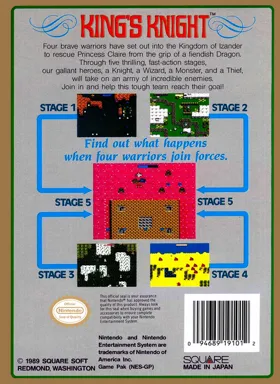 King's Knight (USA) box cover back